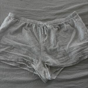 PACSUN Eyelet Beach Low Rise Medium Women's White Summer Flowy Lace Shorts